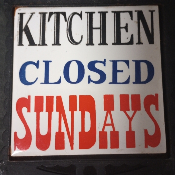 Vintage 70s Kitschy Kitchen Ceramic & Cast Iron Trivets Set of 3 - Picture 2 of 6